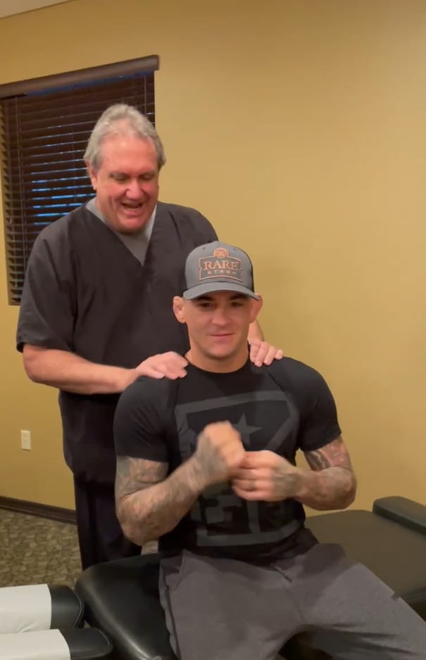 Dr. Corvin performing targeted neck assessment at Windmill Health Center